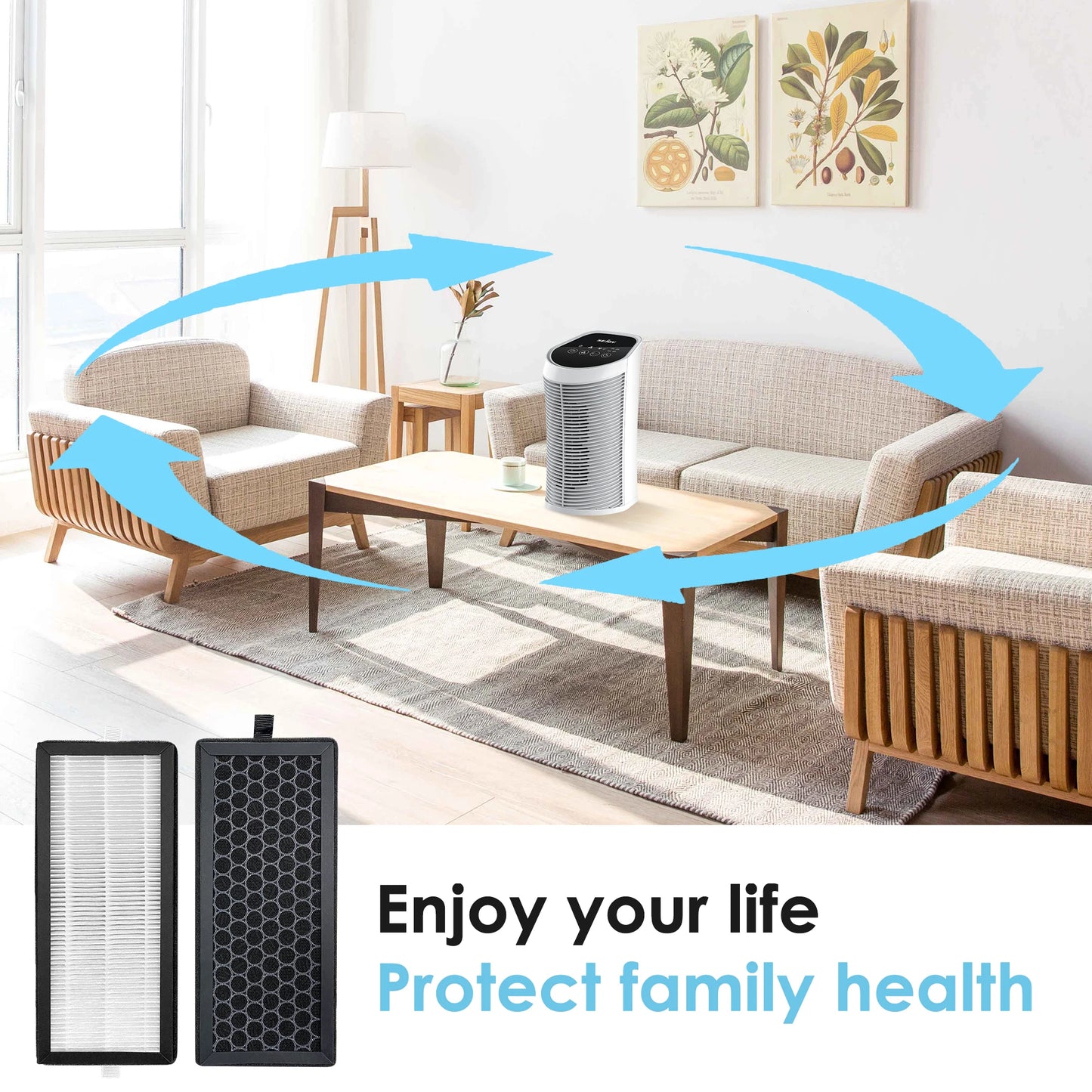 Replacement H13 True Air Purifier HEPA filter + Activated Carbon